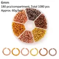 6mm metal open jump rings in 6 assorted metallic colors for DIY jewelry making kit - Box 23 - Six Metal Color Jump Rings (Bronze, etc.)