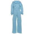 Hellblaues Damen-Set bestehend aus Kapuzenjacke mit Reißverschluss und weiter Jogginghose - S / Blau