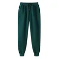 Pantalon de jogging pour hommes vert foncé doublé de polaire avec taille à cordon. - S / Vert Foncé