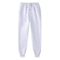 Comodi pantaloni sportivi bianchi da uomo slim fit con coulisse elastica in vita - S / Bianco