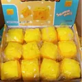 Set of 12 pieces of bright yellow cheese squishy toys for creative stress relief - Square Cheese Squishy