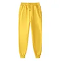 Pantaloni jogger gialli slim fit da uomo con vita elastica e coulisse regolabile. - S / Giallo