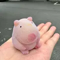 Pink translucent Capybara squishy toy with slow rebound for stress relief - Plush Brown Capybara