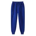 Pantalon de sport pour homme bleu roi, coupe ajustée, doublé polaire pour l'automne. - S / Bleu