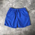 Luxe koningsblauwe casual herenshort voor het strand met elastische taille en koordsluiting - M / Blauw