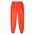 Pantalon de jogging décontracté orange vif pour hommes avec cordon de serrage - S / Rouge Orangé
