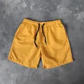 Short de plage d'été décontracté jaune pour homme avec cordon de serrage réglable - M / Bottoms / Jaune Citron