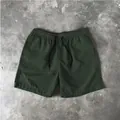 Short de plage d'été olive pour homme avec taille élastique et cordon de serrage - M / Bottoms / Vert Militaire