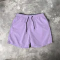 Short de plage lavande pour hommes avec cordon de serrage et taille élastique pour l'été - M / Bottoms / Mauve Clair