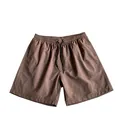 Casual brown summer beach shorts for men with elastic drawstring waistband detail - 3XL / Bottoms / Coffee