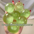 Green translucent squishy stress relief ball with soft slow rebound texture - Green Grape Jade Bead