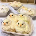 Cute chick-shaped slow rebound squishy stress relief toy set in eco paper tray - Fat Chick Toy