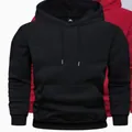 Sweat-shirt à capuche classique noir pour homme avec cordon de serrage et grande poche - XS / Hauts / Noir