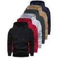 Six sweat-shirts à capuche de couleur unie pour hommes, style décontracté taille UE - S / Hauts / Lot de 6 / Noir+Rouge+Gris+Gris Foncé+Khaki+Bleu Marine
