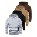 Lot de quatre sweats à capuche décontractés pour hommes en gris, noir, tan et marron. - XS / Hauts / 4 Pièces / Gris+Noir+Khaki+Brun