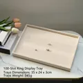 Premium beige velvet jewelry tray for 100 rings display, size 35x24x3cm and weight 345g - 100-Slot Ring Tray (Beige Velvet) / 35*24*3cm