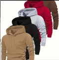 Ensemble de sweats à capuche unis pour hommes en kaki, noir, gris, rouge et marron. - XS / Hauts / Lot de 5 pièces / Khaki+Noir+Gris+Rouge+Brun