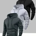 Sweats à capuche unis pour hommes en noir, gris clair et gris anthracite foncé - XS / Hauts / Gris Foncé+Gris+Noir