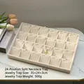 Beige velvet 24-slot necklace pendant display tray for jewelry storage and showcase - 24-Slot Slit Pendant Tray (Beige Velvet) / 35*24*3cm