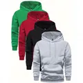 Collection de sweats à capuche pour hommes en vert, rouge, noir et gris décontractés. - XS / Hauts / 4 Pièces / Gris + Noir + Rouge + Vert