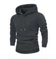 Sweat à capuche décontracté pour hommes gris anthracite avec poche kangourou sur le devant - XS / Hauts / Gris clair