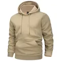 Sweat-shirt à capuche décontracté kaki pour homme avec poche kangourou - XS / Hauts / Kaki