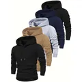 Sweat-shirts à capuche unis pour hommes en noir, bleu marine, gris et kaki décontracté - XS / Hauts / Noir+Bleu Marine+Gris+Khaki+Gris Foncé