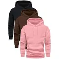 Collection de sweats à capuche surdimensionnés unis pour hommes en noir marron et rose - XS / Hauts / Noir + Brun + Rose