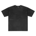 T-shirt noir vieilli délavé haut de gamme 230g coupe oversize à épaules tombantes - S / Noir Lavé