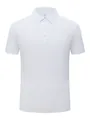 Polo classica da uomo a manica corta bianca in materiale di seta ghiacciata a secco - S / Pearl White