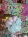 Großes Katzenpfoten-Quetschspielzeug aus TPR mit holografischer Geschenkverpackung - Plüsch Katzenpfote Farbverlauf Blau