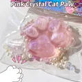 Adorabile giocattolo antistress a forma di zampa di gatto rosa glitterato e trasparente - Zampa di Gatto in Cristallo Rosa