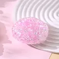Balle anti-stress rose translucide remplie de mini perles colorées pour détente - Balle de Perle Clair de Lune Rose 6cm