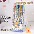 Set premium di 6 simpatiche penne gel cancellabili con orsetti vintage per studenti - Orso retrò (6 penne)
