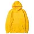 Vibrant yellow fleece hoodie in a comfortable European size fit for men and women - S / Tops / Yellow