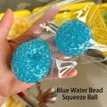 Pelota sensorial de cuentas de cristal azul para aliviar el estrés y la relajación total - Bola Ruidosa Luz de Luna Azul