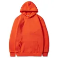 Comfortable premium orange fleece-lined pullover hoodie with front kangaroo pocket - S / Tops / Orange