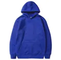 Premium royal blue 220g fleece hoodie in a solid color minimalist pullover design - S / Tops / Blue