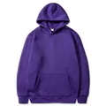 Classic 220g purple solid color fleece hoodie in European sizing for unisex wear - S / Tops / Purple
