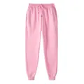 Comfortable pink fleece-lined jogger sweatpants with drawstring waist in European size - S / Bottom (1-4) / Pink
