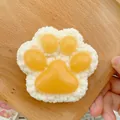 Adorable jouet squishy en forme de patte de chat jaune et blanc pour soulager le stress - Style Jaune et Blanc