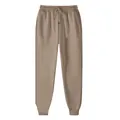Casual fleece joggers in khaki tan with elastic waist and drawstring for men and women - S / Bottoms / Khaki