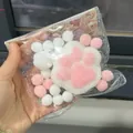 Zachte kattenpoot squishy speelgoed met slow rebound effect voor stressverlichting - Gevlokte Stijl / Gevlokte Kattenpoot (Witte Basis Roze Poot)