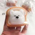Cute white bear toast soft slow rebound squishy toy for stress relief variant B - Westie Dog Toast