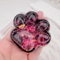 Jouet squishy patte de chat pailletée rose pour soulager le stress et plaisir sensoriel - Rose
