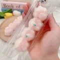 Mignon jouet antistress squishy patte de chat rose avec paillettes à montée lente - Patte de Chat à Quatre Maillons / Rose Pêche