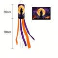 Halloween windsock dimensions detail featuring spooky demon and pumpkin festive graphics - Demon Silhouette and Full Moon Pattern (20260506150200)