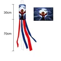 Halloween outdoor decorative windsock flag with pumpkin and bat print, red white blue streamers - Pumpkin Monster and Bat Pattern (20260506150100)