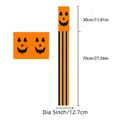 Halloween Jack-o'-lantern windsock flag for outdoor garden decoration 12.7cm diameter - Orange and Black Smiling Pumpkin Pattern (20260506150600)