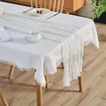 White Bali gauze wrinkled table runner for wedding party bohemian table decoration - White